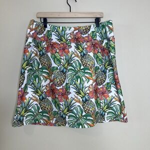 B SKINZ Athletic Tropical Pull On Golf Tennis Pickleball Skirt Skort XXL Preppy